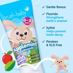Bērnu zobu pasta 0–3 gadiem ar fluorīdu 1000 ppm | ābolu piparmētras garša - Image 3