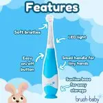 Elektriskā zobu birste BabySonic zila 0-3 gadi Brush-baby - Image 6
