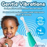 Elektriskā zobu birste BabySonic zaļa, 0-3 gadi, Brush-baby - Image 5