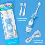 Elektriskā zobu birste WildOnes Elephant uzlādējama 0-10 gadi, Brush- baby - Image 2